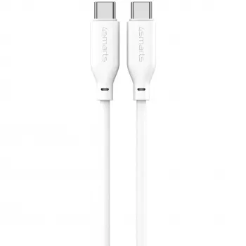 4smarts USB-C / USB-C Silikona kabelis High Flex 60W 1,5m Balts