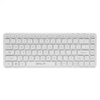 Bezvadu tastatūra Tellur TLL491241 Mini White — kompakts izkārtojums