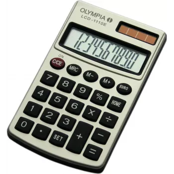 Kabatas kalkulators Olympia LCD 1110 E — 10 cipari, 1 rindas displejs, sudraba