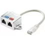 Renkforce RJ45 tīkla T-adapteris CAT 5e [2x RJ45-Ligzda - 1x RJ45-Spraudnis] 15 cm Metāla (RF-4538140)