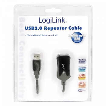 LogiLink USB 2.0 pagarinātāja kabelis ar pastiprinātāju - 5 m