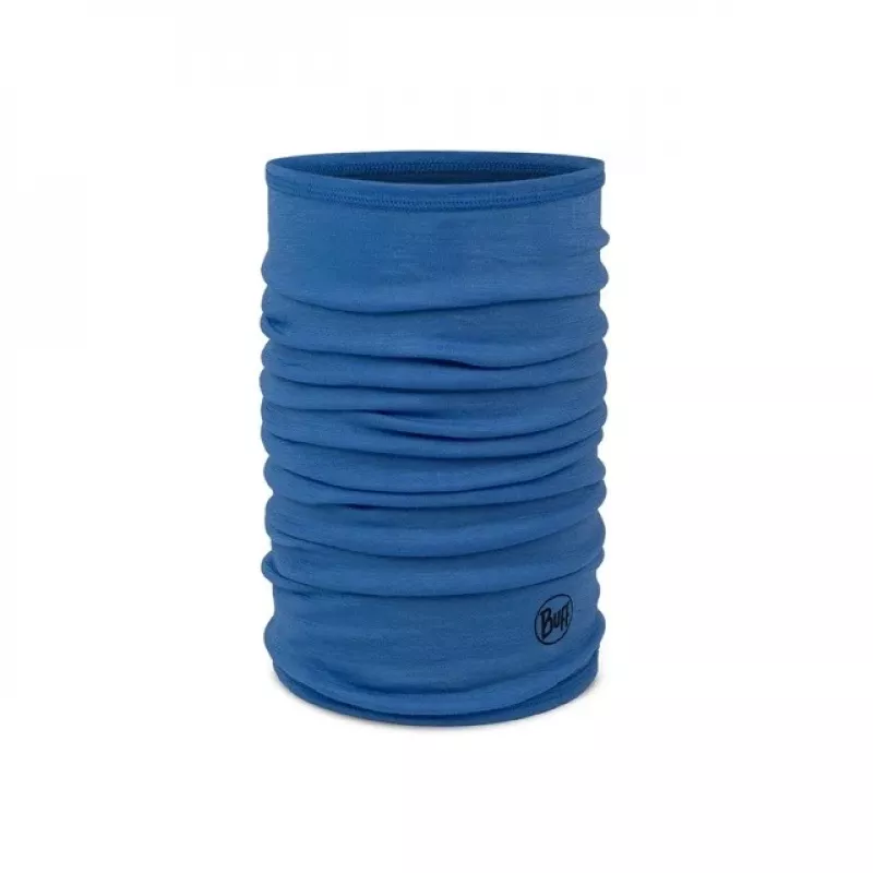 Buff Merino Lightweight Jr Solid Bērnu merino vilnas kakla sildītājs Zils