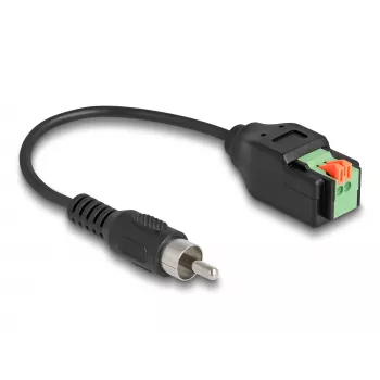 DeLOCK RCA vīrišķais spraudnis uz spaiļu bloku adapteris ar spiedpogu 15 cm