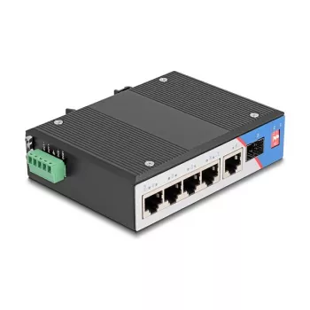 Tīkla slēdzis DELOCK 80164 4 portu Gigabit PoE ar 1 Uplink RJ45 portu