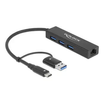 USB centrmezgls DeLOCK 64149 ar Gigabit Ethernet