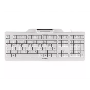 Tastatūra CHERRY KC 1000 SC vadu, ar viedkartes lasītāju, gaiši pelēka, USB, QWERTY UK