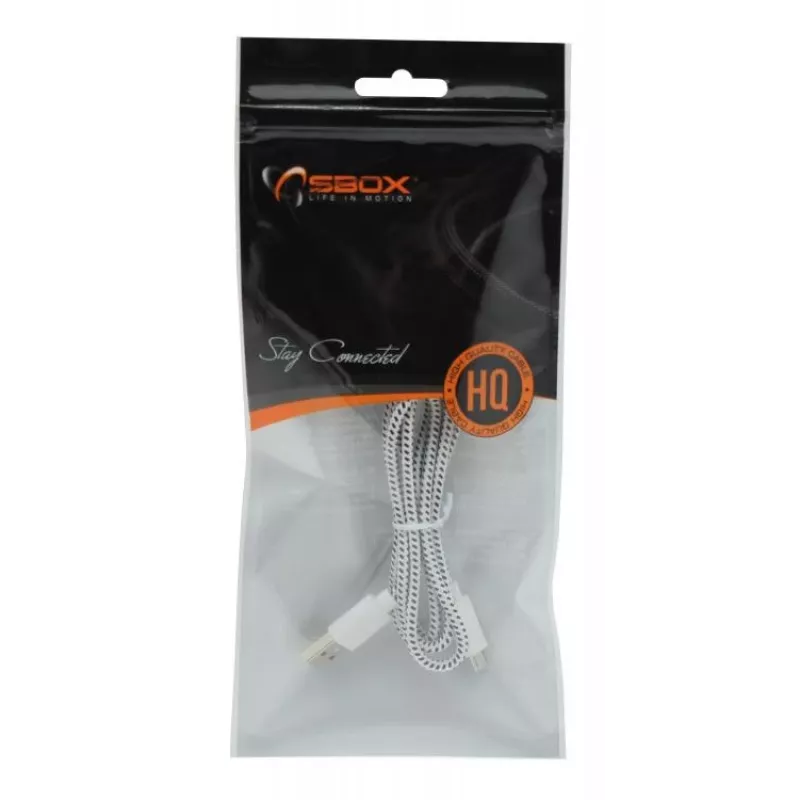 Sbox USB-1031W USB–Micro USB kabelis 1m balts