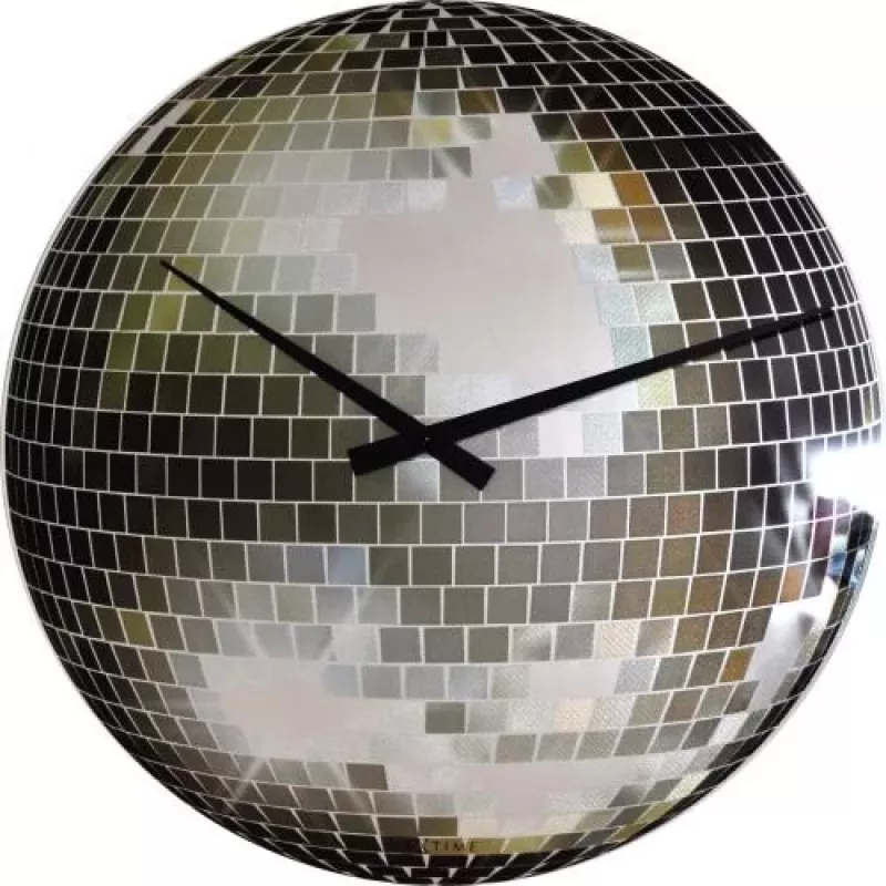 NeXtime klok 8801 Small Disco, Ø30 cm, sienas, sudraba