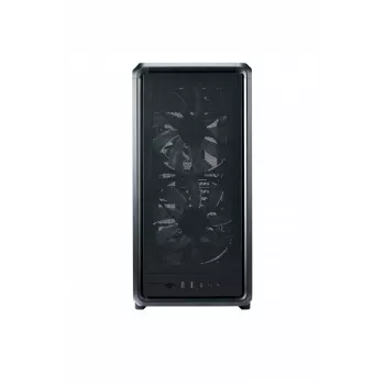 PC Midi Tower Cooler Master MasterFrame 500 Mesh — Melns ar Caurspīdīgu Sānu Panelīti, atbalsta ATX/EATX, 2x200mm priekšā, 1x120mm aizmugurē