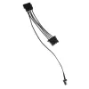 Kolink 3-pin ventilatora strāvas adapteris uz 2×4-pin Molex, 245 mm, melns