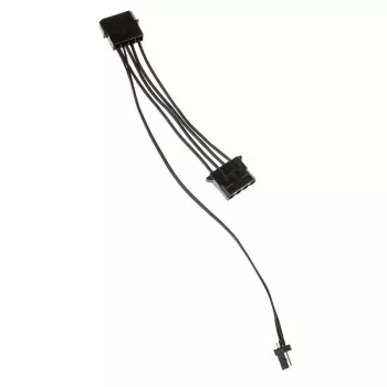 Kolink 3-pin ventilatora strāvas adapteris uz 2×4-pin Molex, 245 mm, melns