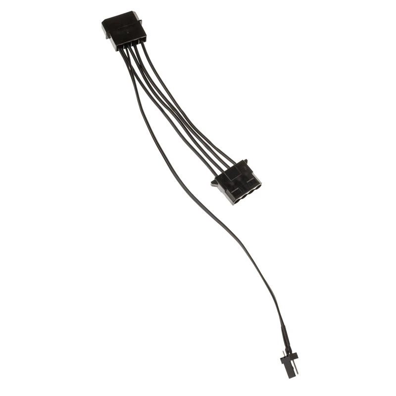 Kolink 3-pin ventilatora strāvas adapteris uz 2×4-pin Molex, 245 mm, melns