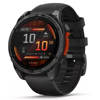 Garmin Fenix 8 3.56 cm (1.4) AMOLED 47 mm Digitāls 454 x 454 pikseļi Skārienekrāns Melns Wi-Fi GPS (satelīts)