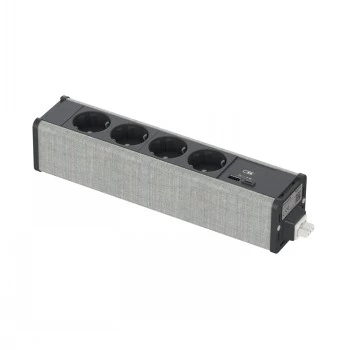 Schneider Electric Unica SYSTEM+ MOD.UNIT 4XSCHUKO+USBA/C antracīts/pelēks