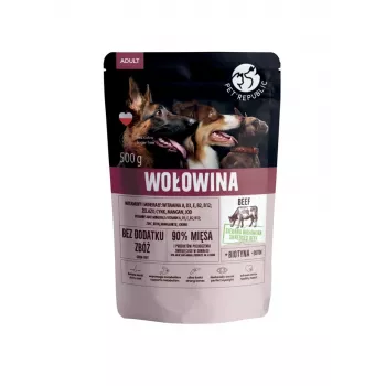 PetRepublic Adult liellopa gaļa mitrā suņu barība 500 g