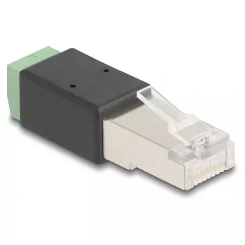 DeLOCK RJ45 spraudnis uz spaiļu bloku adapteris 2 kontakti 66604 Melns Zaļš