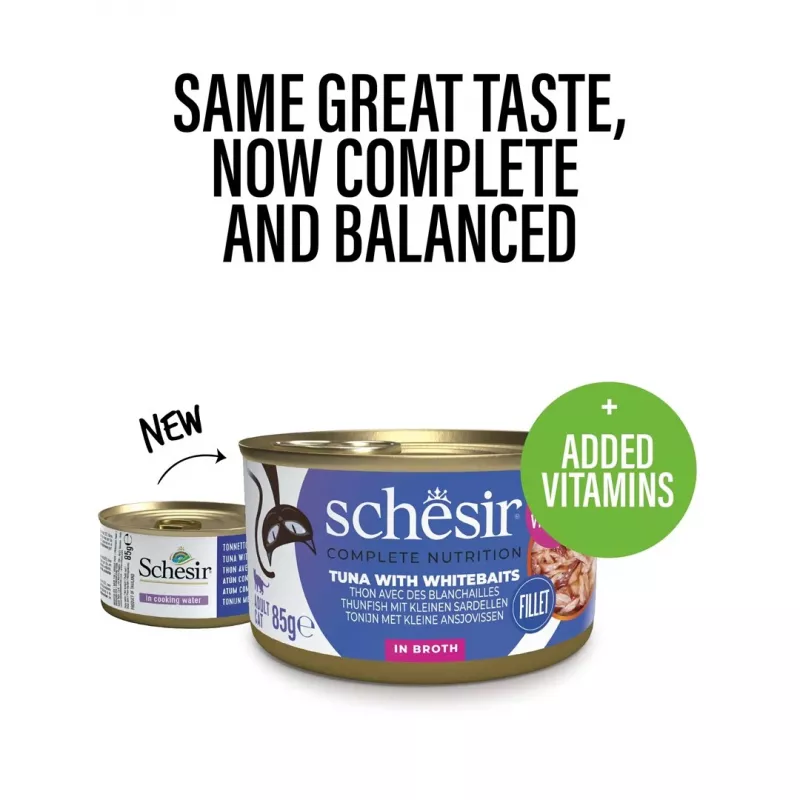 SCHESIR vārītā ūdenī Tuncis ar reņģēm - mitrā kaķu barība - 85 g