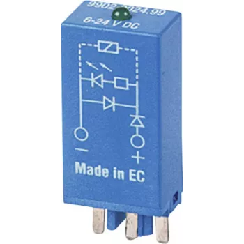 Moduļa ligzda ar LED un varistoru, Finder 99.02.0.230.98, zaļš indikators, sērijai 90