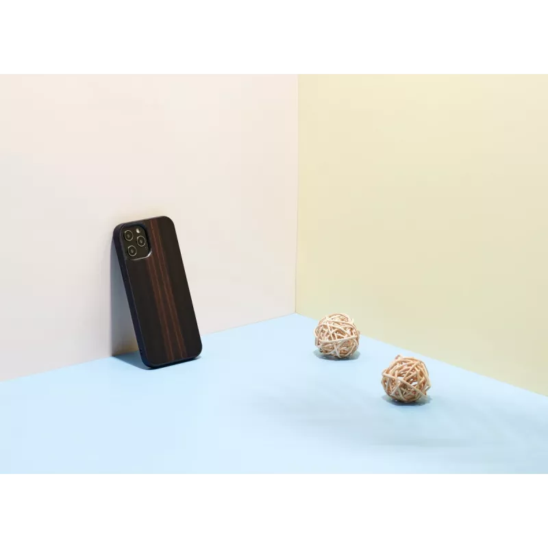 Telefona maciņš man and wood iPhone 12 / 12 Pro — melnkoka melns