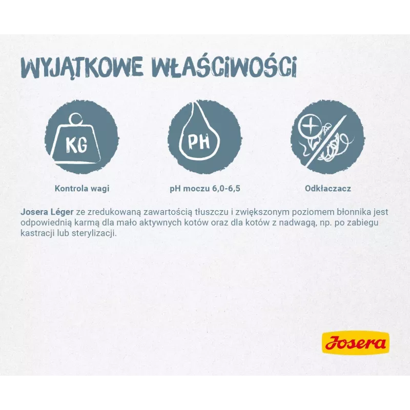 Sausā barība kaķiem Josera LÉGER 10 kg Pieaugušiem Poultry