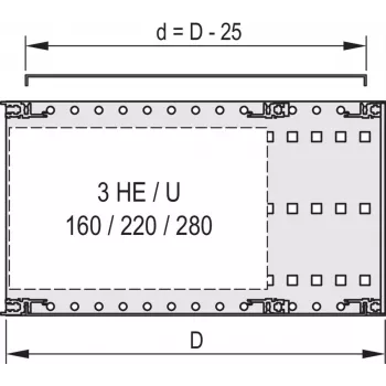 Schroff 24560055 universālā EMC pārsega plāksne, 84 HP, 415 mm dziļa, 2 gab.