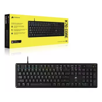 Corsair K70 Core Gaming tastatūra USB melna mehāniska pilnizmēra 104 taustiņi