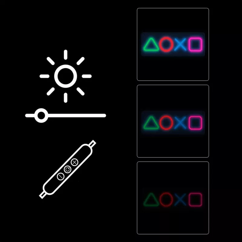 Gaming neon gaismas panelis MANTA SNL111MT – dekoratīvie LED simboli spēļu stacijai
