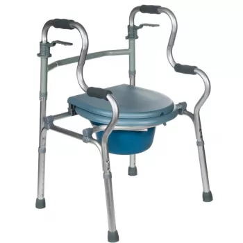 Rehabilitācijas staigulis REHA FUND RF-133 3in1, alumīnija/tērauda rāmis, regulējams augstums 81–99 cm, 2 riteņi, sēdeklis, max slodze 100 kg