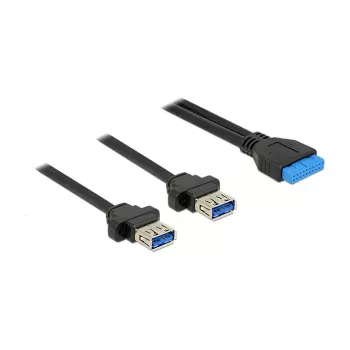 USB pagarinātājkabelis DeLOCK 85244 0,8 m Melns