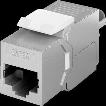 Goobay Keystone RJ45 modulis CAT 6A, STP, šaurā versija - krokodila tips, spaiļu sloksne LSA montāžai (bez instrumentiem) (79448)