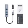 GRAUGEAR USB Hub G-HUB31L-A — USB 3.2 Gen 1 Type-A ligzda, 3x USB 3.2 Gen 1 Type-A pieslēgvietas + RJ-45, 5000 Mbit/s