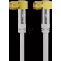 Goobay SAT antennas kabelis (135 dB tips), 4x ekranēts, 1 m, balts - zeltīts, F-spraudnis 90° > F-spraudnis 90° (70481)