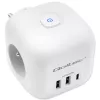 Pagarinātājs QOLTEC 52548 ar 3×AC kontaktligzdām un USB portu