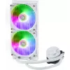 Šķidruma dzesēšanas komplekts Cooler Master MasterLiquid 240L Core ARGB White — 240 mm radiators, 120 mm ventilatori, atbalsta LGA1700/AM5/AM4 un vecākus ligzdas