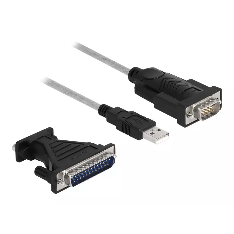 DeLOCK Adapter USB 2.0 Type-A uz Serial RS-232 D-Sub 9 + D-Sub 25