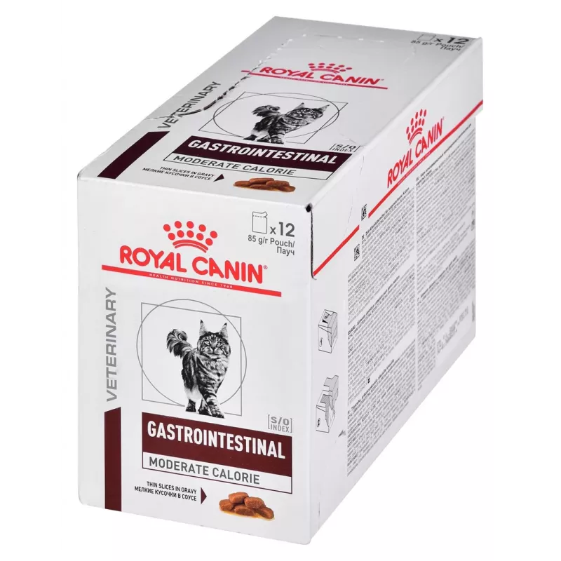 Royal Canin Gastrointestinal Moderate Calorie mitrā barība kaķiem, 12 x 85 g