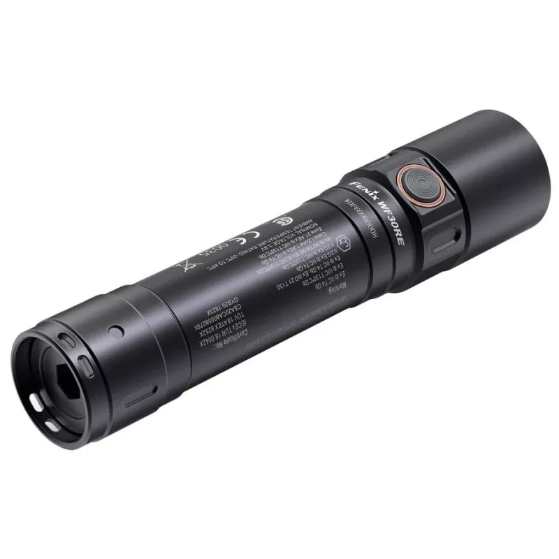 Galvaslampa Fenix WF30RE Black LED IP68 120h baterijas darbības laiks