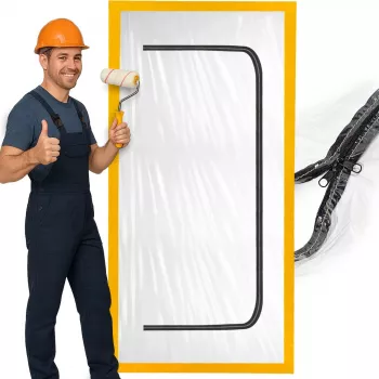 Putekļu barjeras durvis renovācijai, putekļu aizkars 220x110 cm