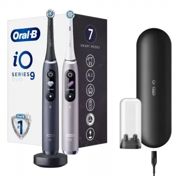 Zobu suka Oral-B iO Series 9 Duo 2 gab. Black Onyx/Rose Quartz