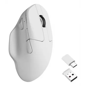 Bezvadu ambidekss optiskā pele Keychron M7-A24 30000 DPI RF Bezvadu Bluetooth USB-C Balta