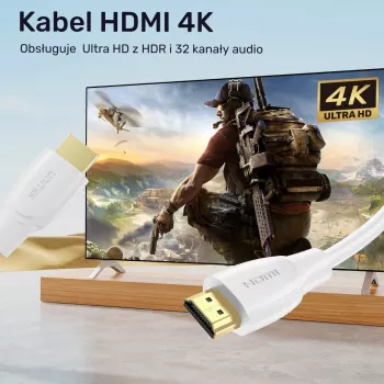 HDMI kabelis Unitek C11090AWH03-1M — 1 m, atbalsta 4K 60Hz