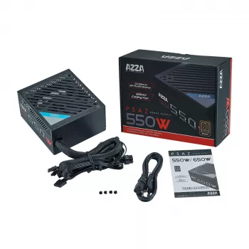 AZZA PSAZ-550W ATX barošanas bloks 550 W, 80 PLUS Bronze, 120 mm ventilators