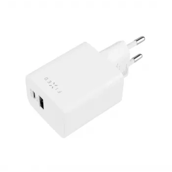 Ceļojumu lādētājs FIXED Fixed Mini USB-C/USB 45W — kompakts divu portu sienas lādētājs