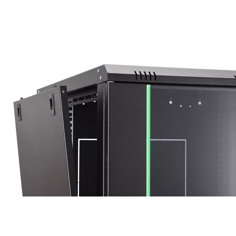 Sienas montāžas skapis 19 inch DN-37115, 16U, melns