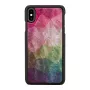 Aizsargmaciņš iKins iPhone XS Max — ūdensziedu raksts, melns