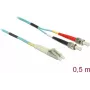 Šķiedru optikas kabelis DeLOCK 86566 0,5 m LC ST Aqua