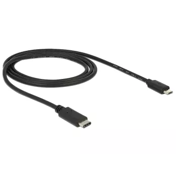 DeLOCK USB kabelis - Micro-USB B (5 kontaktu) - USB C (24 kontaktu) - 1,0 m - USB 3.1 - Melns (83602)