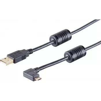 USB kabelis S/CONN 13-10001 USB 2.0 1m Melns