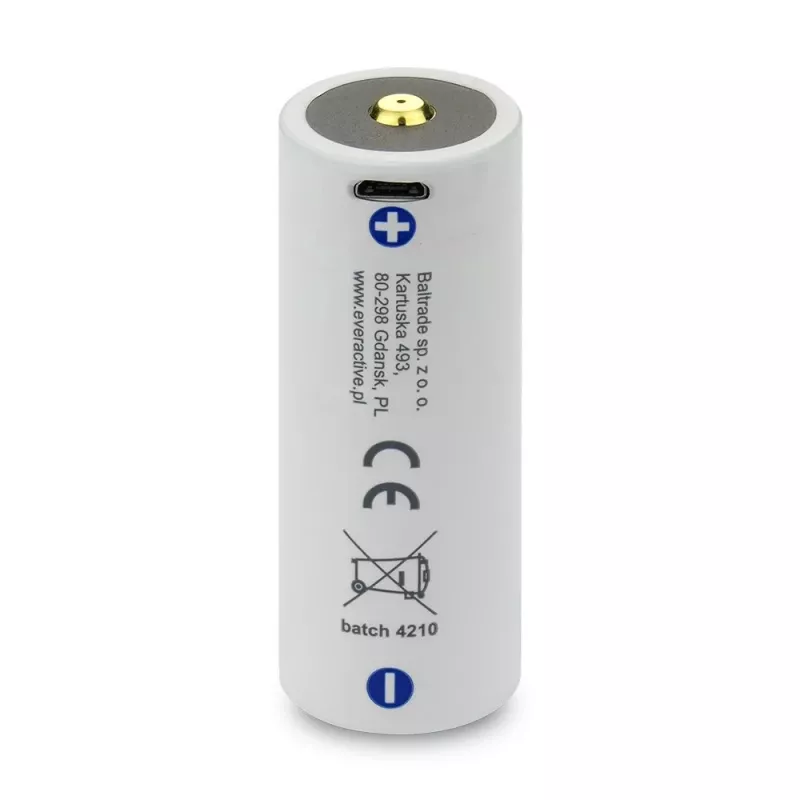 Akumulatora baterija everActive EV26650-52M 3.7V 5200mAh ar Micro USB uzlādi