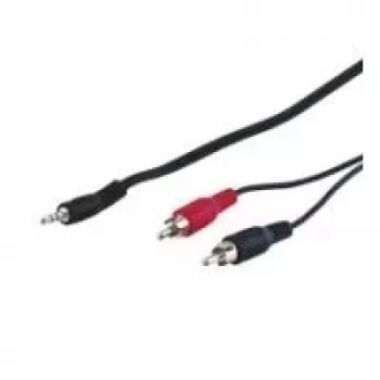 Wentronic Goobay 3,5 mm jack–RCA adaptera kabelis, melns, 3 m – 3,5 mm ligzda (3 kontaktu, stereo) > 2x RCA spraudnis (audio kreisais/labais) (50196)